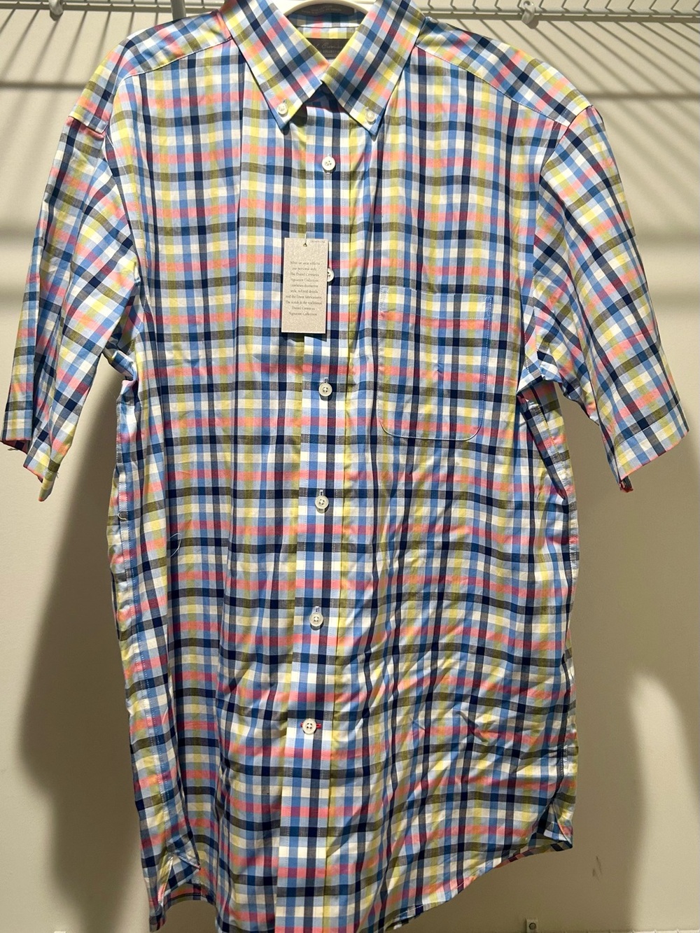Daniel Cremieux Men’s Plaid Short-Sleeve Button-Down Shirt New with Tags M